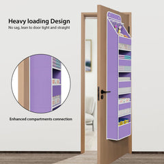Univivi 6-shelf baby door storage pockets large-small—clear organization for bottles and diapers.