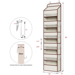 Univivi beige door organizer stores cosmetics neatly with breathable mesh panels.