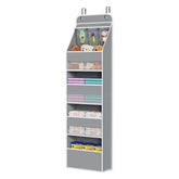 Univivi door organizer in grey over-door setup for space-saving nursery storage.