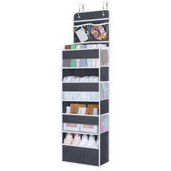 Univivi over-the-door organizer with 6 side mesh pockets offers versatile storage.