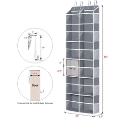 Univivi over-the-door organizer displays twelve compartments for organized clothing and small items.