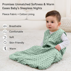 Unnivoll two-way zipper sleep sack forest green enables easy nighttime diaper changes