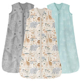 Unnivoll baby sleep sack triple pack apricot elephant pattern promotes cozy nights and safe nighttime changes.