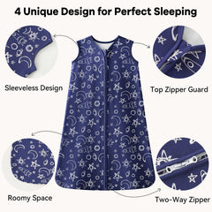 Unnivoll sleep sack close-up cotton texture highlights soft, skin-friendly fabric