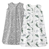 Unnivoll baby sleep sack gray dinosaur offers soft skin-friendly sleep.