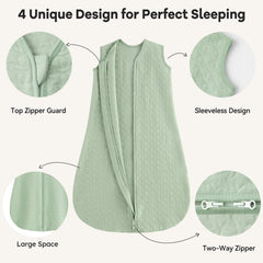 Unnivoll sleep sack roomy design supports movement and warmth for baby.