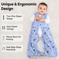 Unnivoll baby sleep sack roomy hip space allows kicks and movement