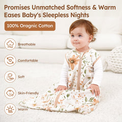 Unnivoll baby sleep sack two-way-zipper demonstrates easy night time diaper changes.