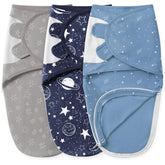 Unnivoll blue planet swaddle pack with zipper closed supports secure sleep and easy changes.