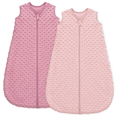 Unnivoll fleece baby sleep sack front view pink for cozy bedtime warmth