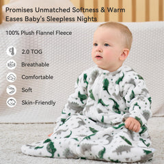 Unnivoll fleece sleep sack with 2-way zipper for easy night-time changes