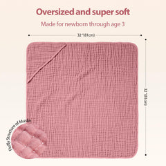 Unnivoll hooded towel 32x32 inches provides generous newborn coverage and cozy wrap