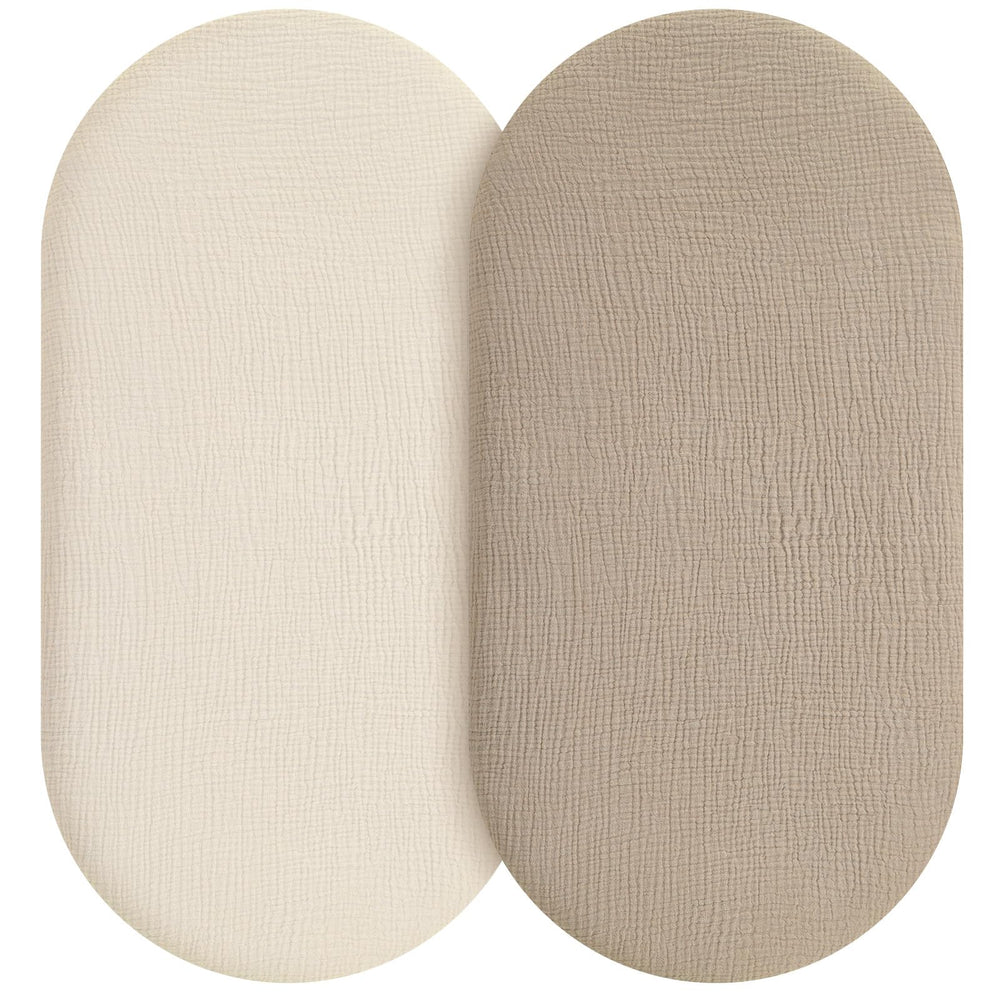 Unnivoll Muslin Bassinet Sheets soft-breathable comfort for delicate baby skin year-round.