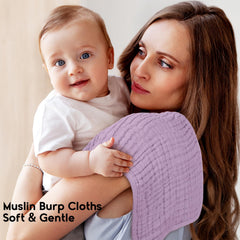 Unnivoll muslin burp cloths gradient purple folded display gentle softness ideal for quick baby burp.