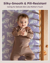 Unnivoll pack and play sheets elastic-band detail demonstrates quick secure fit for portable playard.