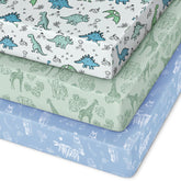 Unnivoll pack and play sheets fitted 3-pack securing a mini crib mattress for safe sleep and play.