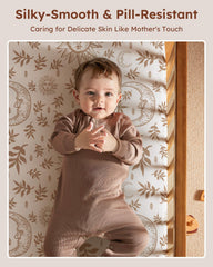 Unnivoll pack-n-play sheets fitted 5-inch pocket demonstrates secure mattress fit.