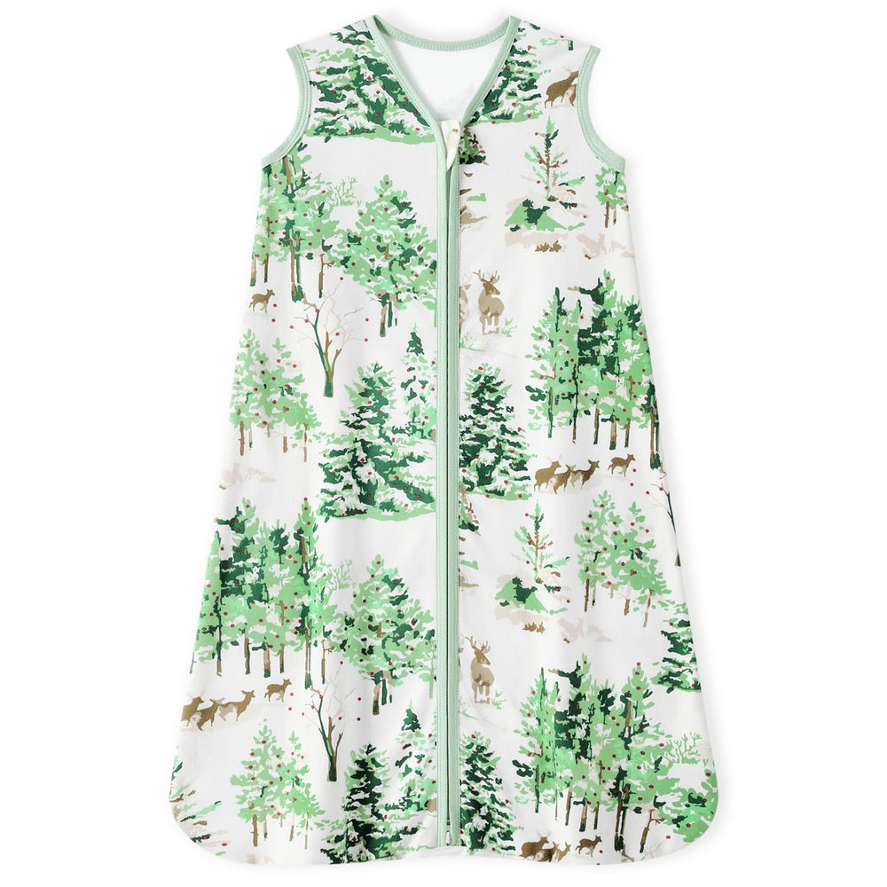 Unnivoll sleep sack front view green prioritizes safety and comfort.