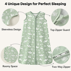Unnivoll sleep sack sleeveless design preventing overheating and allowing arm movement