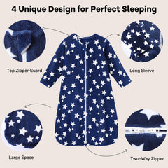 Unnivoll sleep sack with two-way zipper for easy night-time changes.