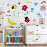 Unonede insect-fruit wall decals collection brightens kids’ rooms with whimsical art.