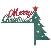 UOAOU Merry Christmas door corner decoration on a wooden door frame adds festive warmth.