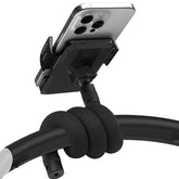 Uogw stroller phone holder with flexible gooseneck for adjustable viewing during walks.