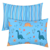 UOMNY dinosaur toddler pillowcase close-up showing soft, breathable fabric for gentle sleep.
