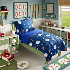 UOZZI BEDDING baseball toddler comforter 42x57 offers soft, cozy warmth for bedtime.