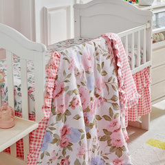 UOZZI Bedding floral crib bed skirt complements nursery aesthetics