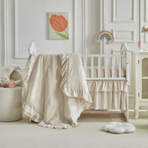 UOZZI Bedding lace-ruffle crib comforter soft touch for cozy naps