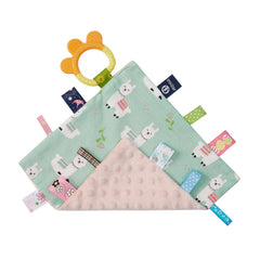 Upalupa Lovey Alpaca Security Blanket front view offers a cuddly tag-rich companion for soothing play.