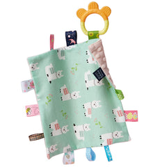 Upalupa Lovey Alpaca Security Blanket tag surfaces boost tactile exploration and grab-and-go play.