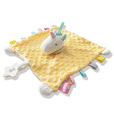 Upalupa Unicorn Security Blanket Soft Yellow with textured dots for cozy grip during naptime.