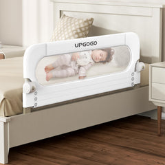 UPGOGO folding bed rail close-up with reinforced anchor safety.