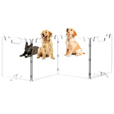 Upitry clear acrylic pet gate folding demonstrates transparent containment for spacious rooms.