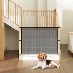 Upitry stair safety net installed on railing for secure fit