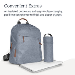 UPPAbaby Declan easy-clean changing pad simplifies quick diaper changes.