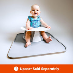 Upseat Splat Mat spill-proof edge traps messes for easy cleanup.