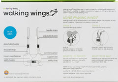 UpSpring Baby Walking Wings gray adjustment straps enable quick, comfortable sizing.