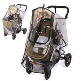 UQBEUQ stroller rain cover front view shows full rain protection and clear visibility.