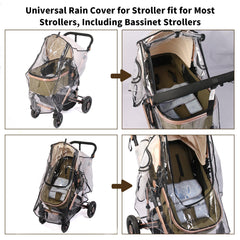 UQBEUQ stroller rain cover side view highlights ventilation for comfort.