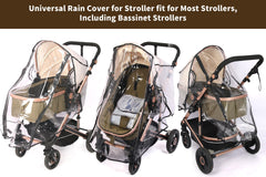 UQBEUQ rain cover clear view panel keeps baby visible during strolls.