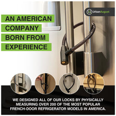 Urban August fridge lock two-keys enables quick, authorized access in busy homes.