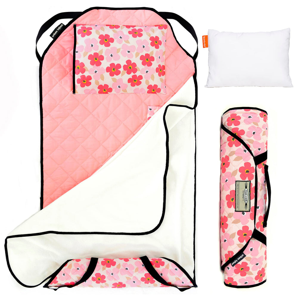 Urban Infant Tot Cot Nap Mat poppies cover for cozy preschool naps