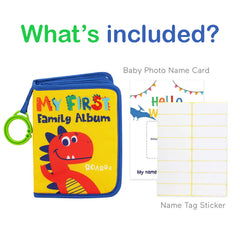 Urban Kiddy Baby's First Family Album soft cloth pages ensure gentle handling of newborn memories.