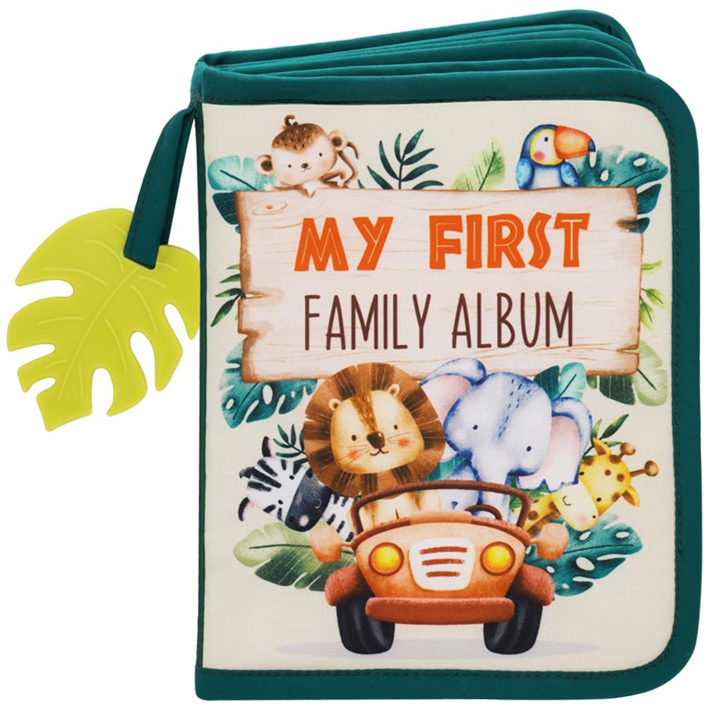 Urban Kiddy Baby's My First Family Album cover in safari theme for treasured newborn memories