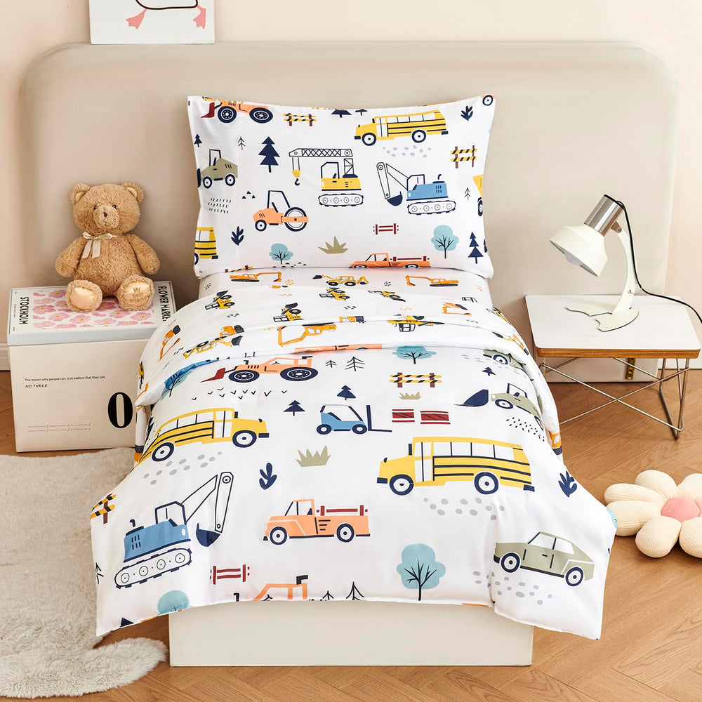 URBONUR construction cars pattern comforter for cozy bedtime adventures