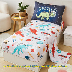 URBONUR flat sheet shows generous size for tidy toddler bed setup