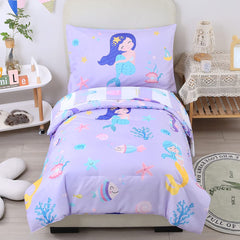 URBONUR mermaid comforter set close-up fabric texture for ultra-soft sleep.